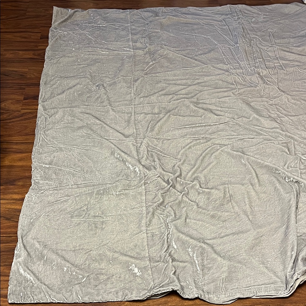 West Elm Queen Silver Crushed Velvet Duvet Cover and Standard Pillow Shams